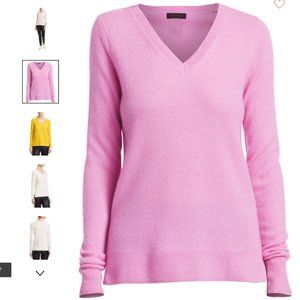Saks Fifth Cashmere V-Neck Sweater (Lilac-XL)